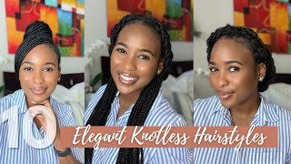 HOW TO STYLE KNOTLESS BRAIDS| Elegant Hairstyle for Knotless or Box braids BEGINNER FRIENDLY screenshot 3