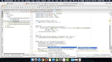 SQLite database in android Part 1