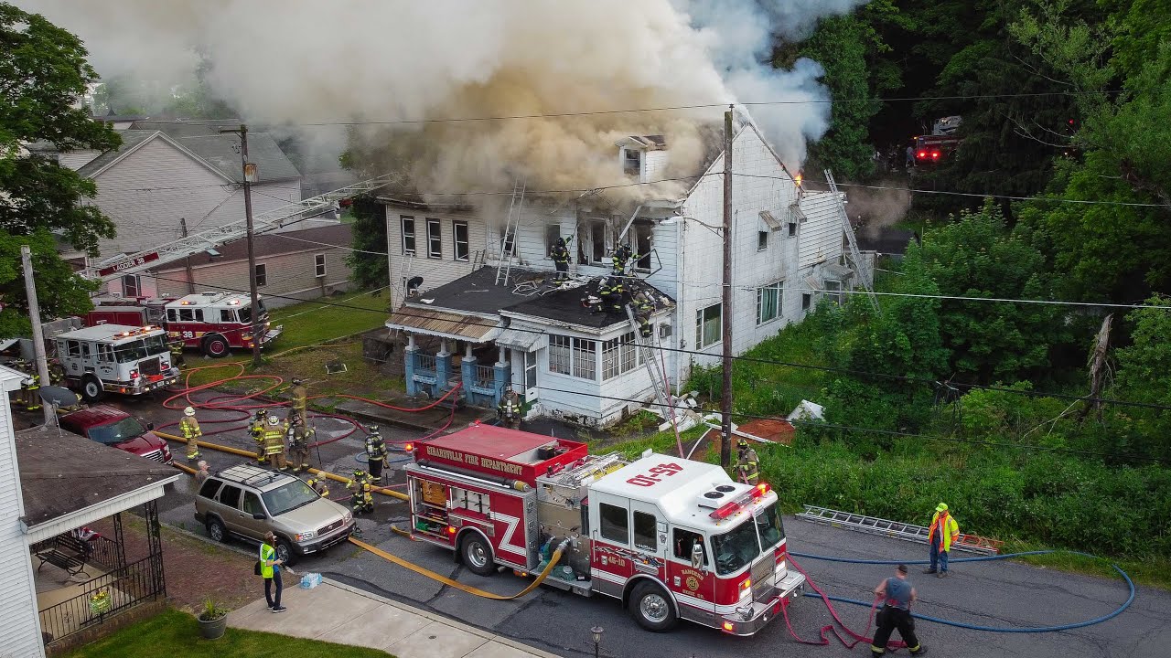 2 Alarm House Fire with drone video - Girardville, Pa - 06/16/2020