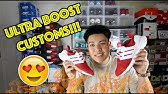 Custom White Ultraboost!!! black caged boost tutorial + On Feet - YouTube