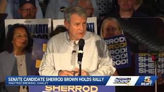 Ohio Senate candidate Sherrod Brown speaks with voters in Cincinnati Monday