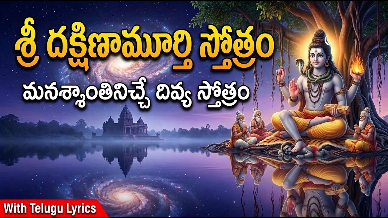 శ్రీ దక్షిణామూర్తి స్తోత్రం | Sri Dakshinamurthy Stotram with Telugu Lyrics | Powerful Morning Chant