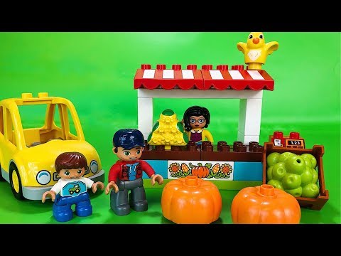 YouTube thumbnail: LEGO DUPLO Farmer's market 10867 play, review and instructions