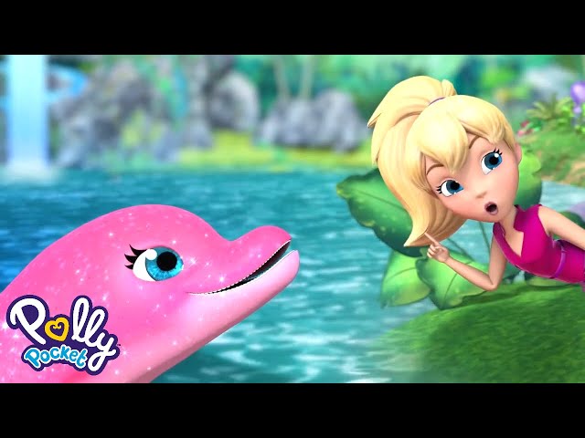 Polly Pocket full episodes | Waterfall games with dolphins  \\ Season 19  | Kids Movies | Girls Movie class=