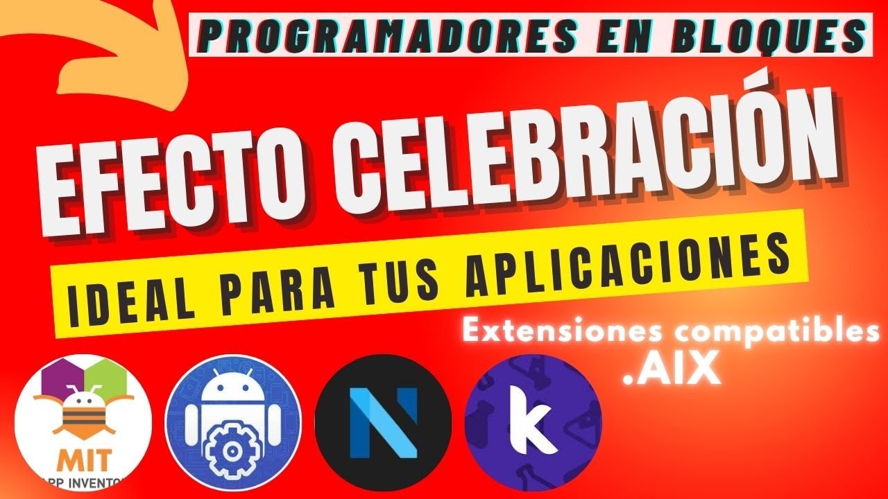 Efecto celebración compatible con App Inventor, Android Builder, Kodular, Niotron, etc.