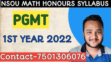 Netaji Subhash Open University Pg 1st year math syllabus 2022/nsou pgmt part 1 syllabus/math series