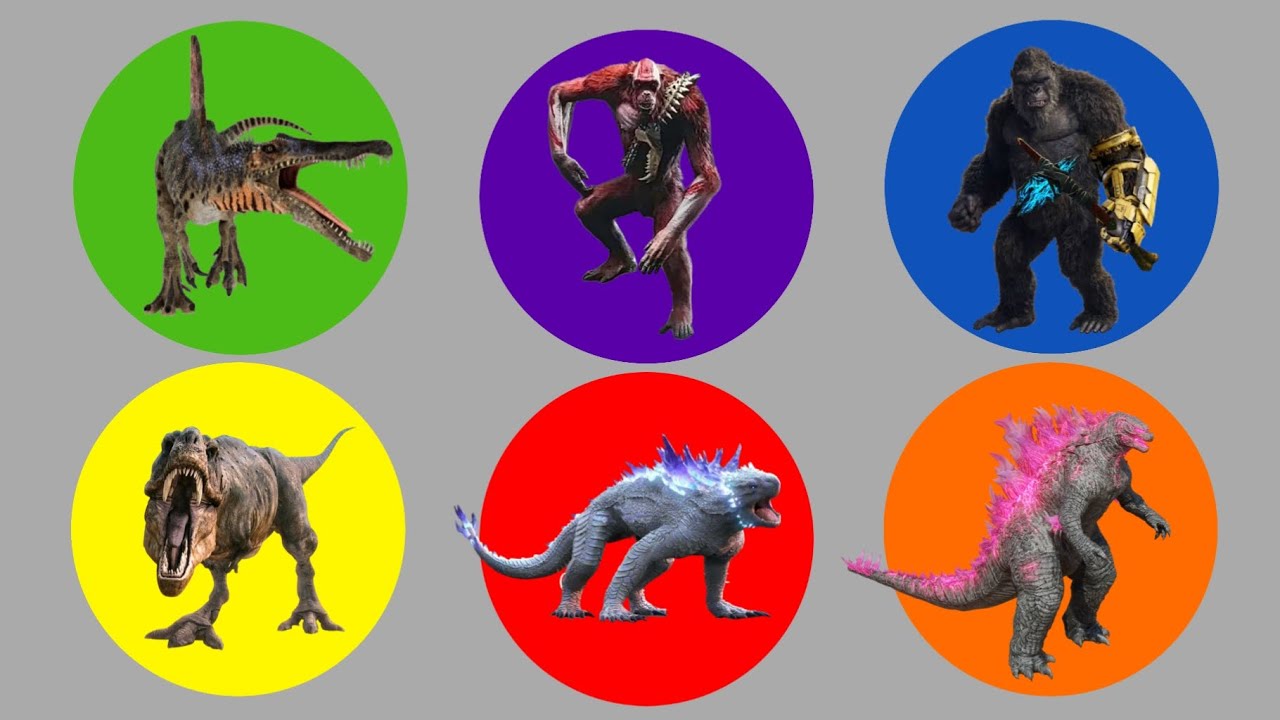 The MONSTER Godzilla, Kingkong, Scar King, Shimo, Jurassicworld Spinosaurus, Tyranosaurus Rex, T-rex