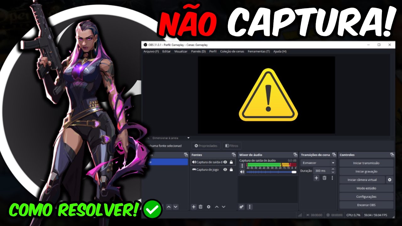 OBS NÃO CAPTURA TELA DO JOGO (TELA PRETA) | Como Resolver Erro do OBS Que Não Grava a Tela do Jogo