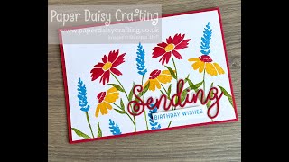 Wild Flowers #simplestamping card with Sending Smiles - video tutorial screenshot 2