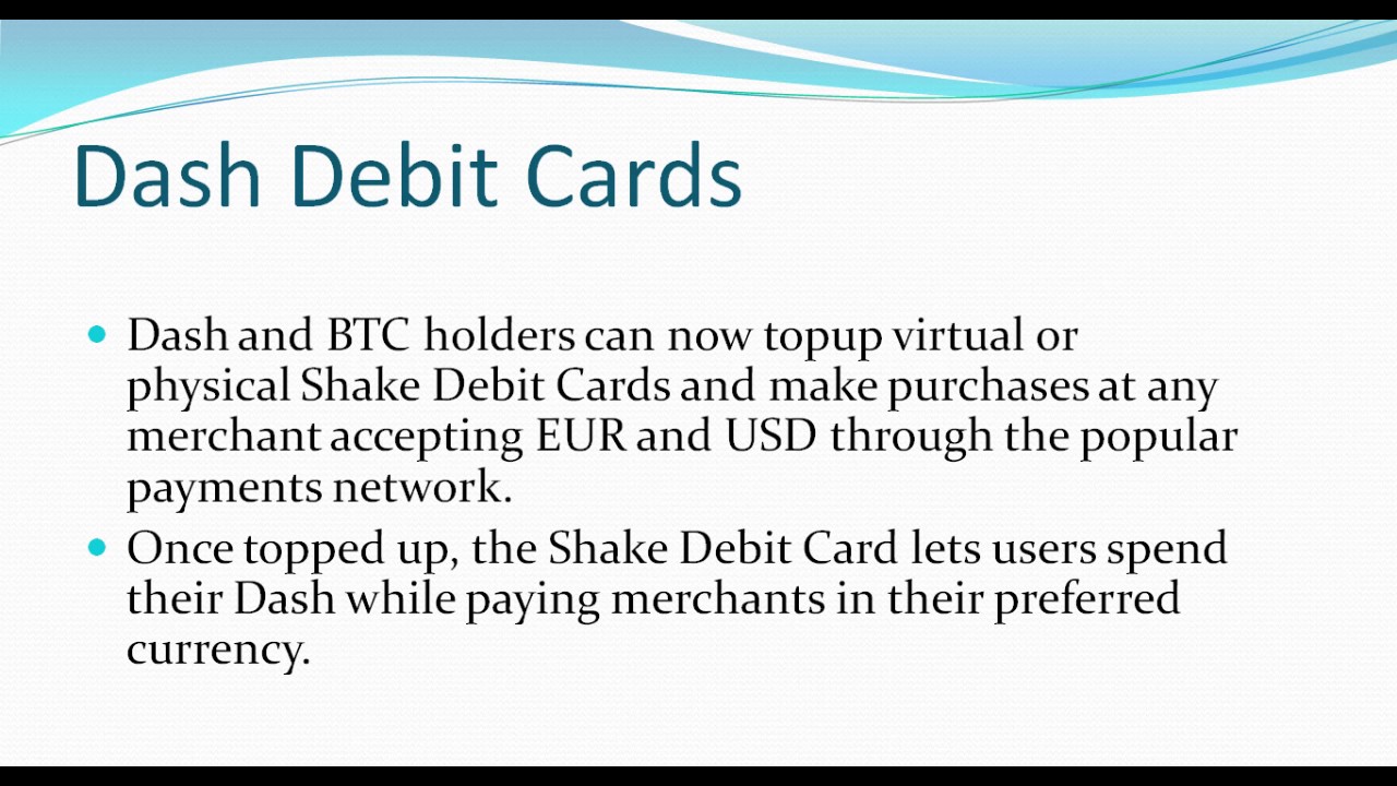 Dash Debit Cards - Complete Short Dash Altcoin Course - Technical Chart ...