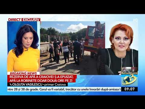 Lia Olguţa Vasilescu, primarul Craiovei: Nu am vrut să panicăm populaţia. Apa se livrează în regim
