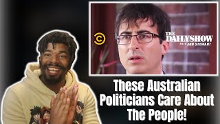 AMERICAN REACTS TO The Daily Show - Australian Gun Control & Political Suicide (ft. John Oliver)