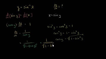 The Derivative of Inverse Sine or y = arcsin x