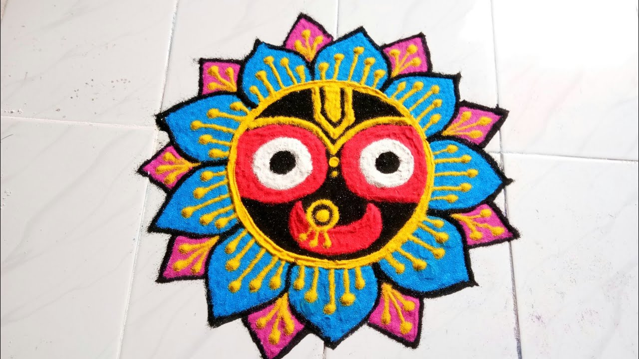Jagannath Rangoli Design For Kartika Purnima YouTube