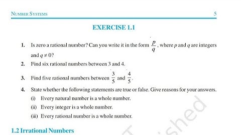 Exercise 1.1 CLASS 9th Maths NCERT SOLUTION with all Rules
