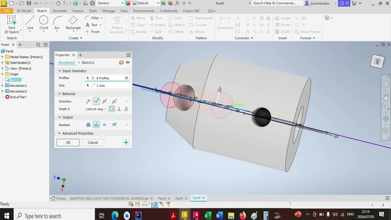 DRAWING USING INVENTOR: ADAPTER SIDE LOCK FOR CYLINDRICAL SHANKS, MODELING WITH AUTODESK (CAD161S)