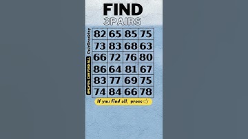 Find 3 pairs (S59) find 3 numbers that come out twice, prevent alzheimer, dementia test,number quiz
