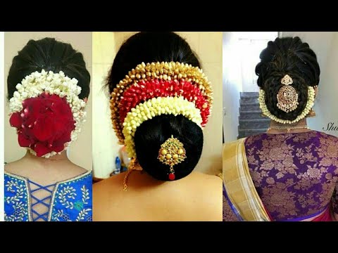 Indian Wedding Bun Hairstyle With Flowers and Gajra! | Wedding bun  hairstyles, Indian bun hairstyles, Mom hairstyles