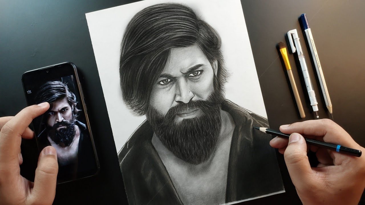  Pencil Sketch of KGF Chapter 2 Actor Yash Hows it guys   scorpioshubham thenameisyash realisticdrawing draw drawing   Instagram