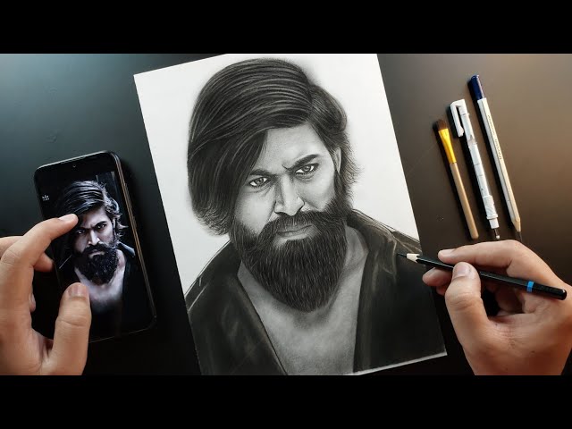 KGF DRAWING | YASH | Prashath neel | Pencil drawing | vcs arts | Sujith VCS  - YouTube