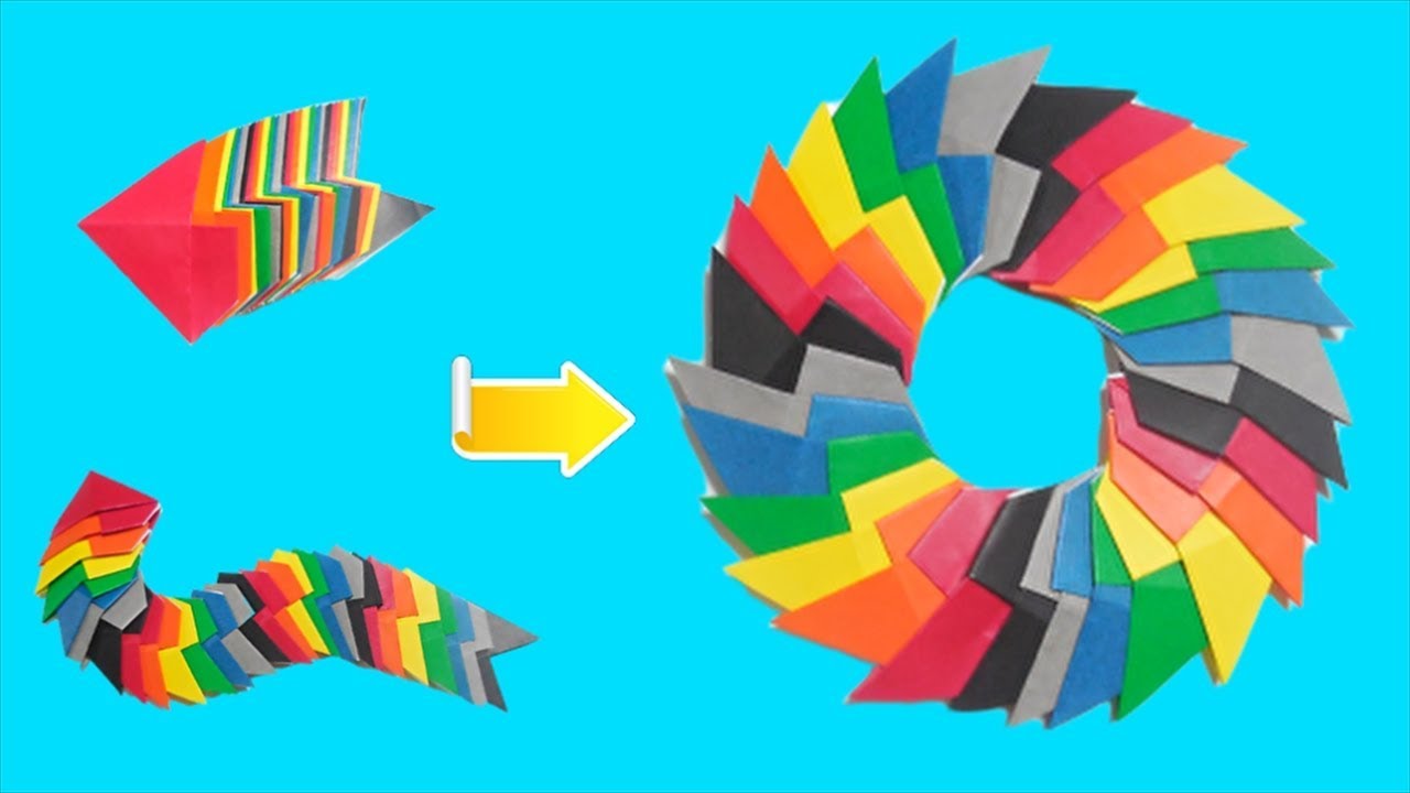 スリンキーの簡単な作り方 おもちゃ バネ レインボー柄 おりがみ Origami Slinky ビルゲッツの折り紙 Youtube