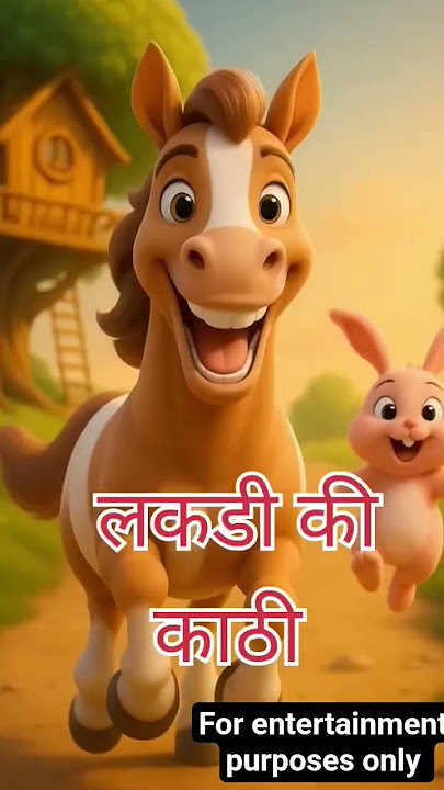 Lakdi Ki Kathi 🐎 | Cute Horse & Kids Rhyme | Hindi Nursery Rhyme #shorts #kidsvideo #ytshorts