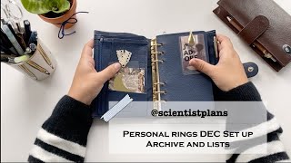 Personal Rings December Set up! Adding a home section to my archive #ringplanner