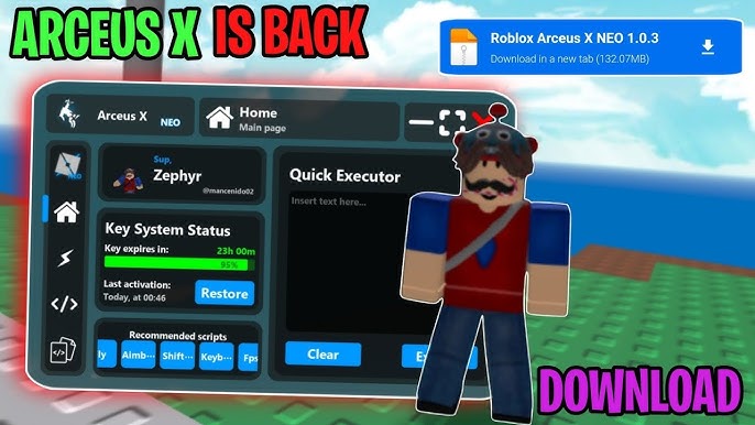 EXECUTOR PARA ROBLOX DE SCRIPTS ARCEUS X ATUALIZADO 2.1.3. 