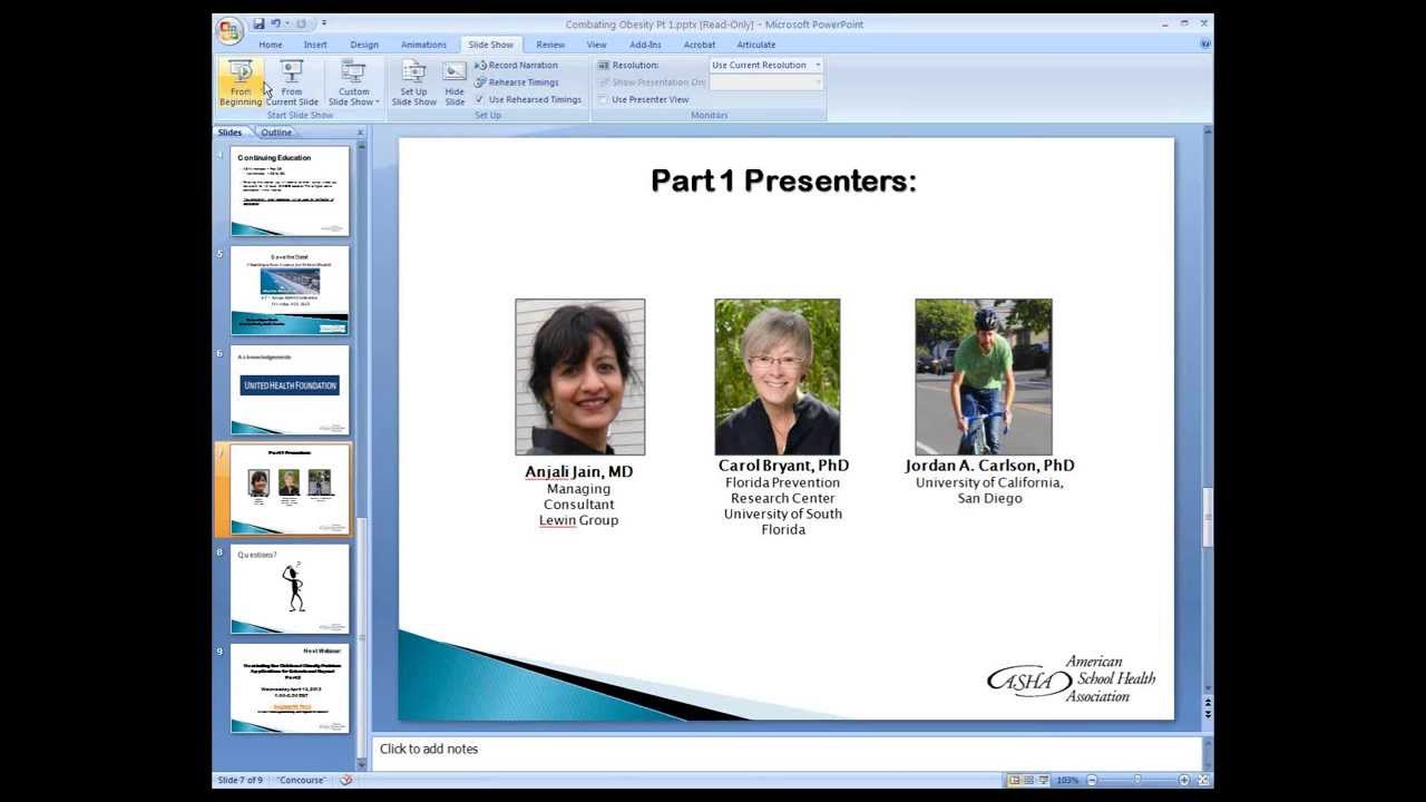 Combating the Childhood Obesity Problem: Applications for Schools and Beyond Part I