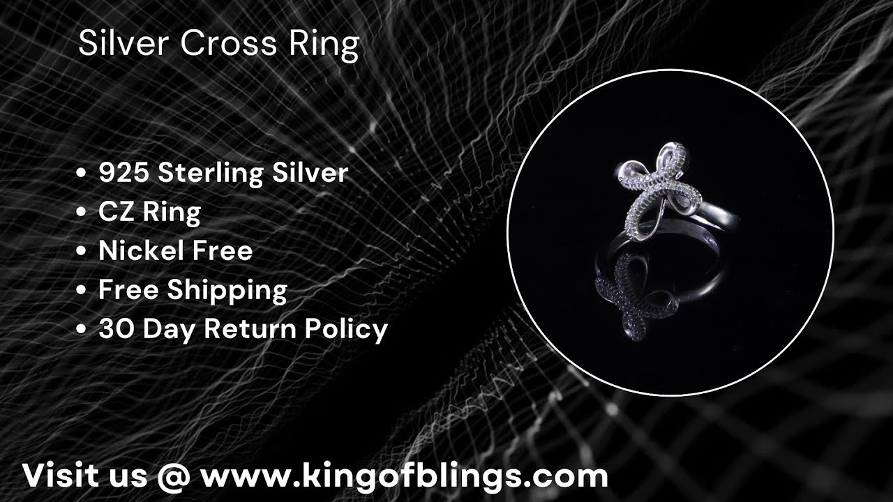 DiamondCelebritees Diamond Celbrity Cubic Zirconia 0.20ct White Silver Set Womens Cross Ring Size 7