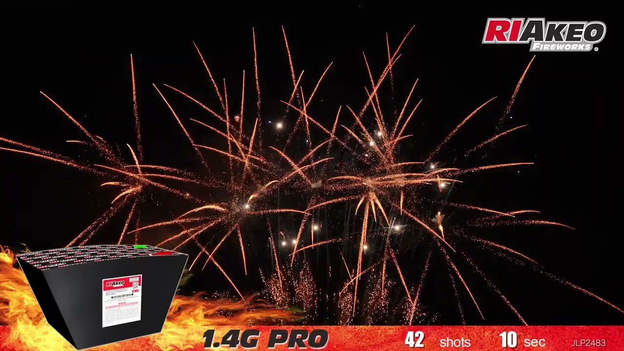 PRO2483 - Ti Gold Coconut with Blue Pearl Pro Cake Riakeo Fireworks