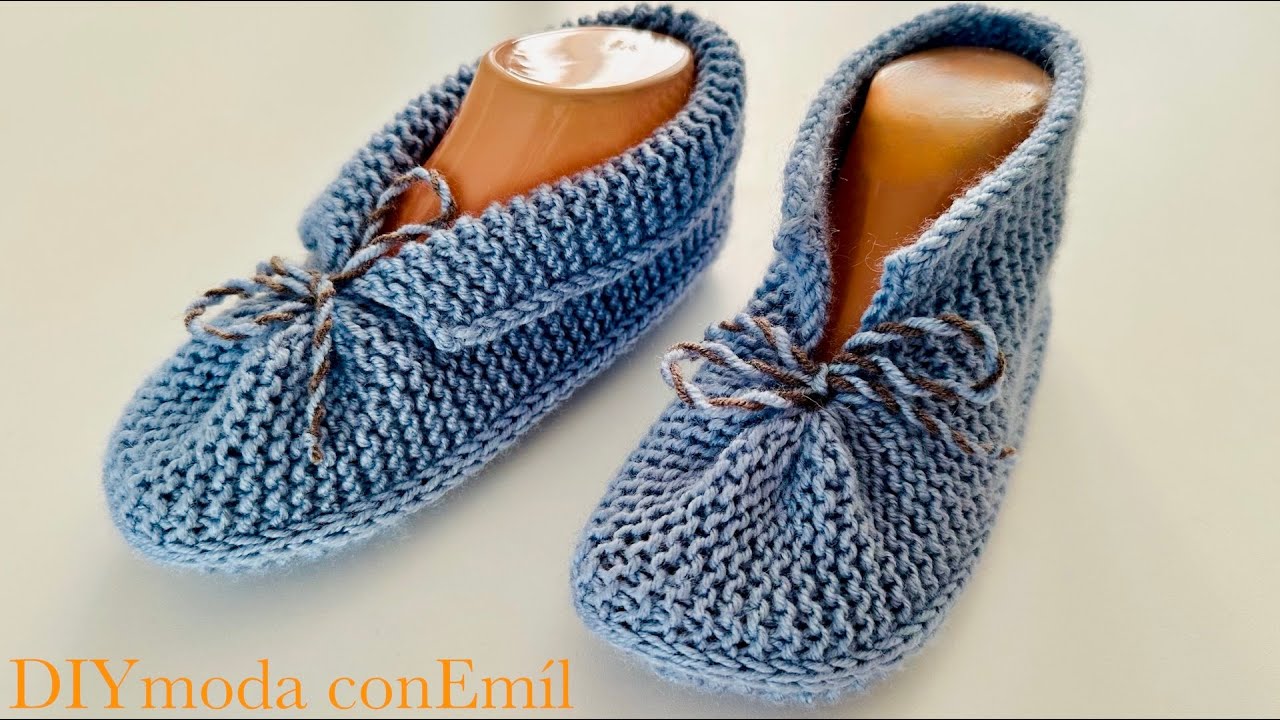 Como Tejer Pantuflas A Dos Agujas Paso a Paso
