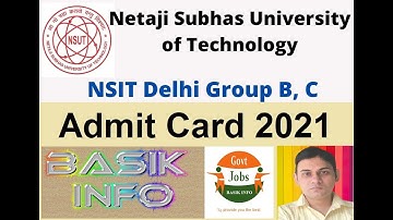 NSUT Admit Card | NSIT | NSU Non Teaching Post Exam Date |