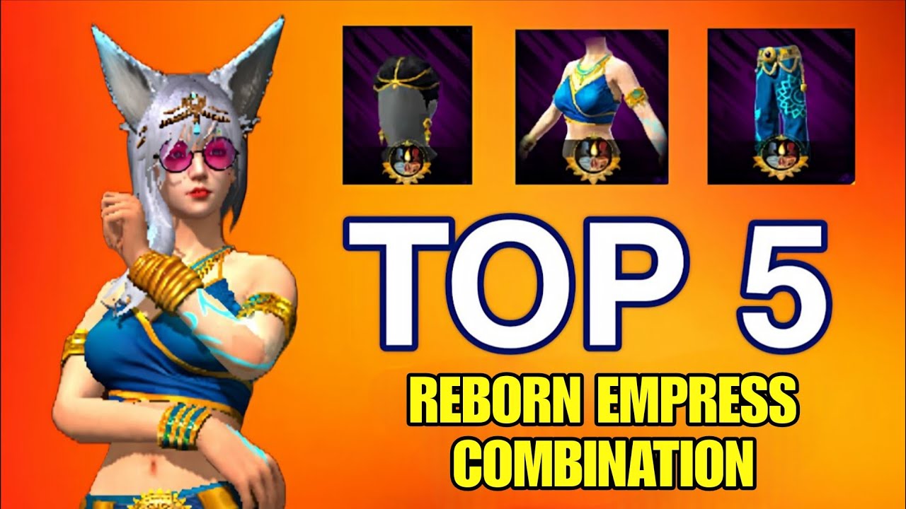 TOP 5 REBORN EMPRESS BUNDLE COMBINATION FREE FIRE // DIWALI FREE FEMALE BUNDLE COMBINATION 