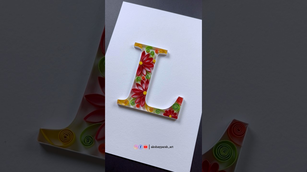 DIY Quilling Letter L | Paper Quilling Typography Art 