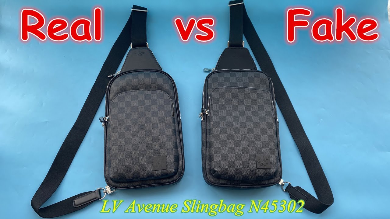 Authentic LOUIS VUITTON Damier graphite Avenue sling bag N45302 Bag  #N45-302