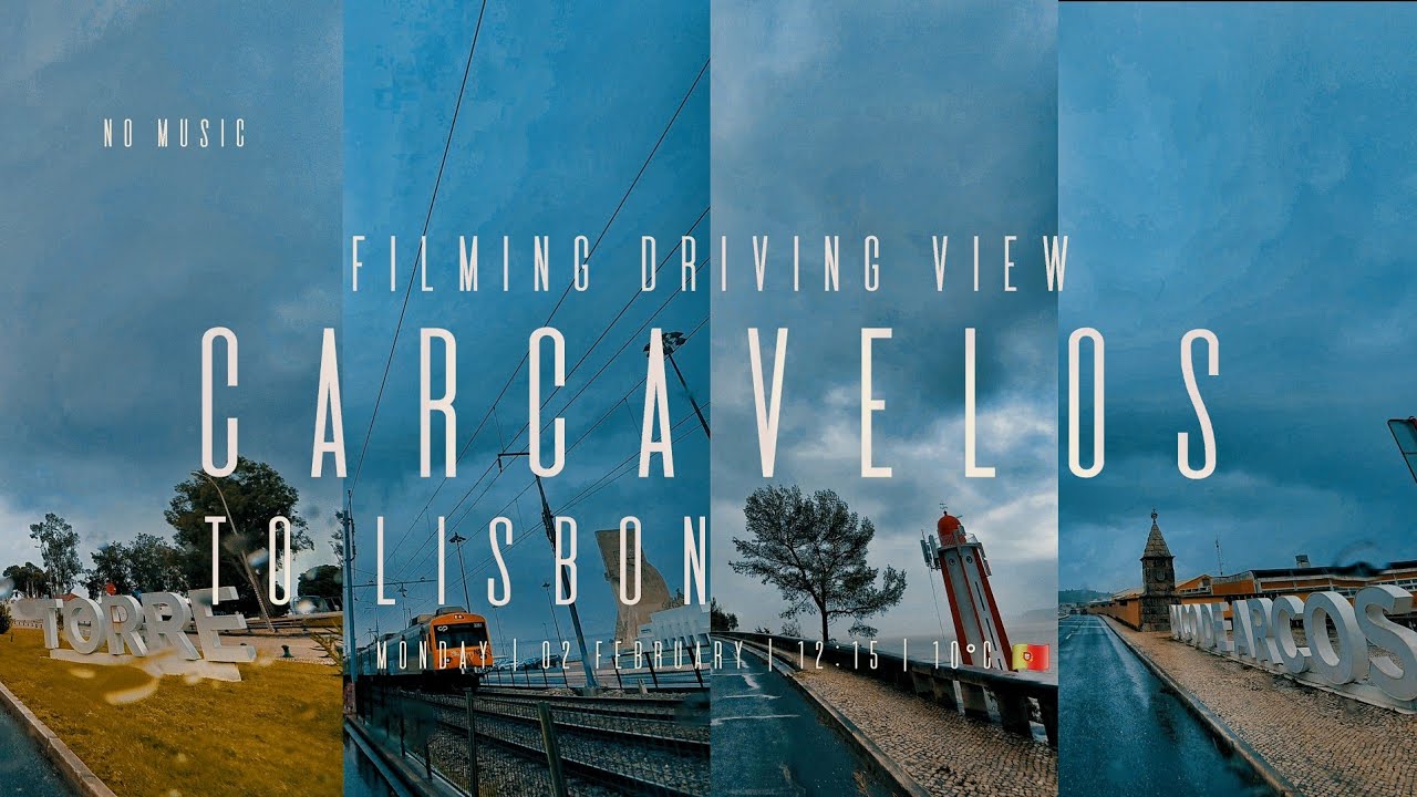 4K 🇵🇹 Carcavelos to Lisbon Portugal - Raining Day (Filming Driving View) No Music 