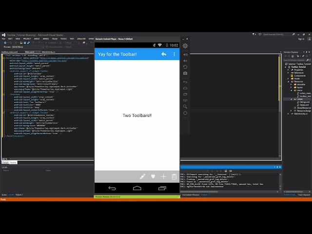 Xamarin Android Tutorial   46   Material Design   Stand Alone Toolbar