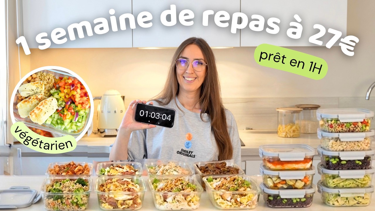 Meal prep végétarien : 1 semaine de repas préparés en 1 heure