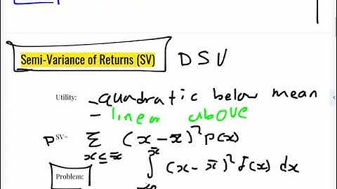 Risk Measures 1 (Variance, Downside semi variance, Shortfall probability)
