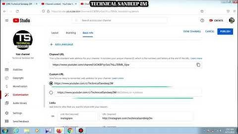YouTube Channel ka Custom Url Kaise Banaye 2021   How to Set Custom URL for YouTube Channel in 2021