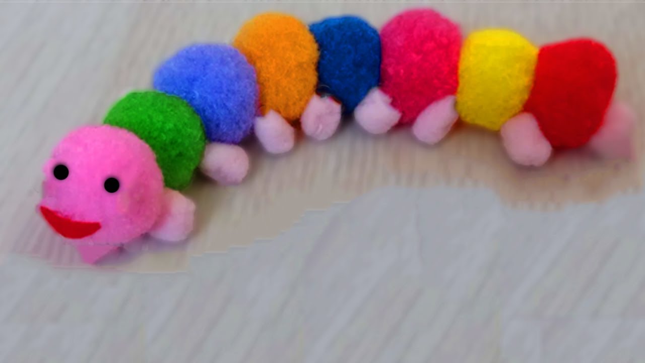 How to make pom pom insects? Insect craft for kids - Easy and Fun - YouTube