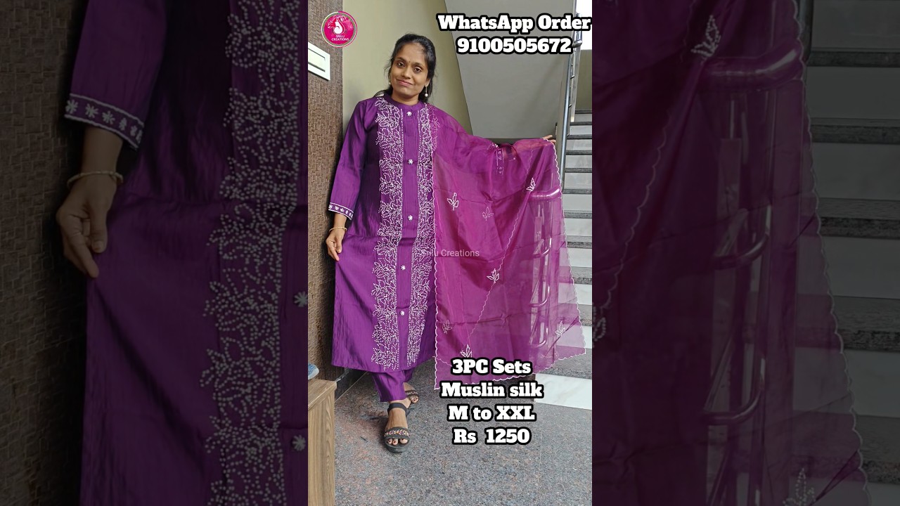 Elegant Muslin Silk 3PC Set | Stylish Party & Casual Wear | Srilu Creations