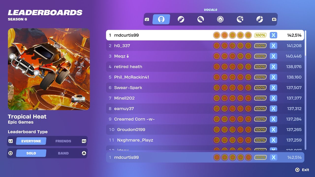 Fortnite Festival S6 Tropical Heat Expert Vocals 100 FC 1st Place fortnite festival s6 tropical heat expert vocals 100 fc 1st place