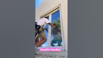 Double handed #shorts #asmr #fun #reels #skills #howto #windowcleaning #happy #learning #learn