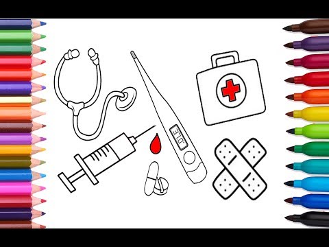how-to-draw-and-color-medical-doctor-kit-for-kids-|-coloring-page-for-children-|-art-colored-markers