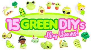 15 GREEN DIY’s in CLAY -Cute Clay charms! - BIG Polymer Clay Compilation!