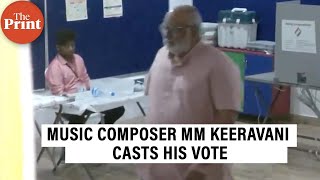 Oscar-winning music composer MM Keeravani casts his vote in Hyderabad.