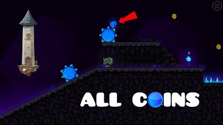 ALL Blue Coins FOUND in ALL "The Tower" Floor 1 Levels (Geometry Dash 2.2)