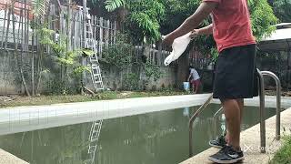 swimming pool na kulay  lupa n ang tubig pinalinaw walapang isang oras.
